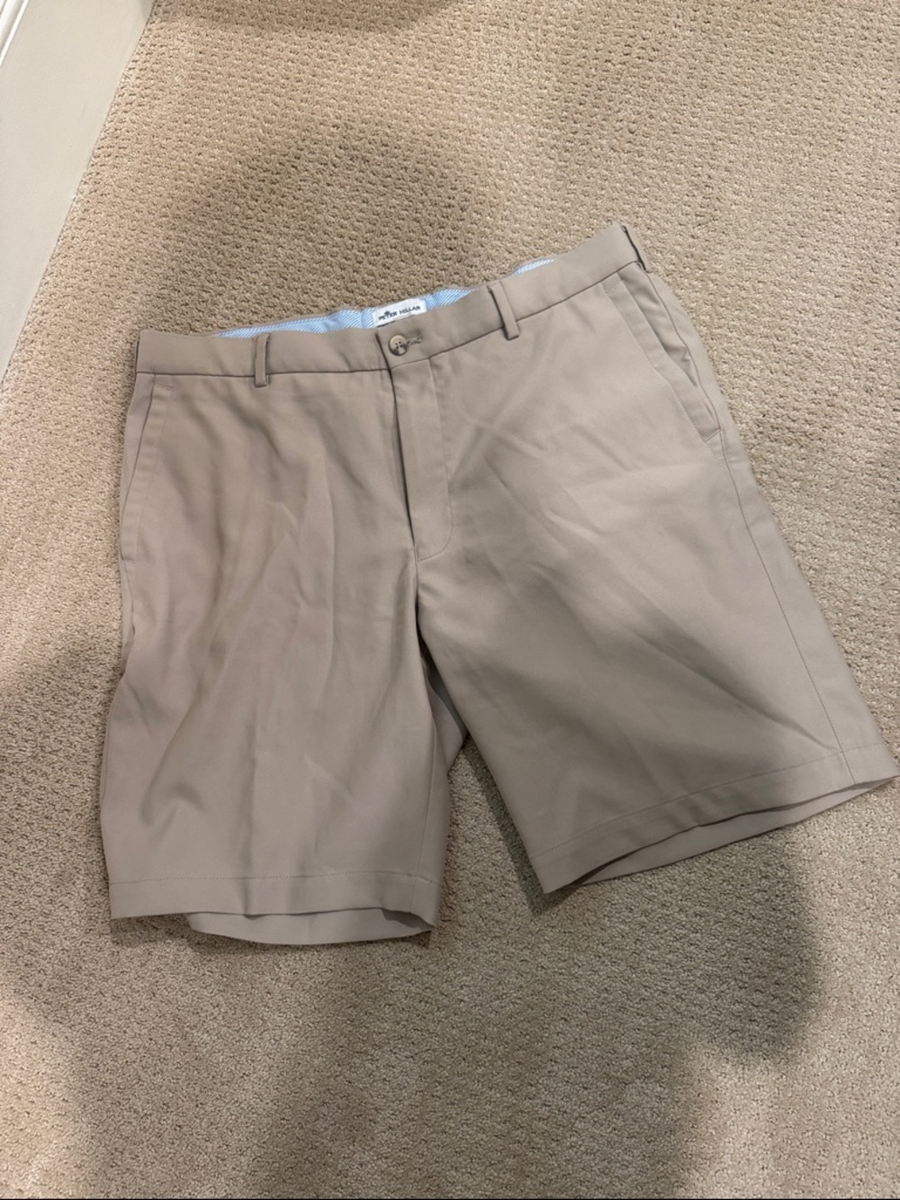 Peter Millar Khaki/Tan Flat-Front Men's Shorts